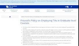 
							         Policy on Employing TAs in Graduate-level Courses | Graduate School								  
							    