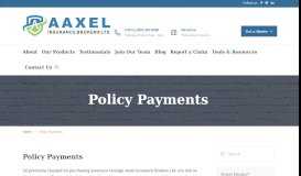 
							         Policy Payments | Aaxel Insurance								  
							    