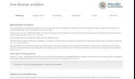 
							         Polizei Nordrhein-Westfalen | Portal für Onlineanzeigen und Hinweise								  
							    