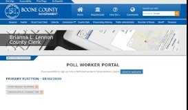 
							         POLL WORKER PORTAL - Boone County Government								  
							    