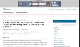 
							         Poly-ligand profiling differentiates trastuzumab-treated breast cancer ...								  
							    