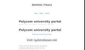 
							         Polycom university portal – Dominic Fleury								  
							    