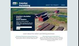 
							         PolyMet's NorthMet Project Permitting Portal Web site								  
							    
