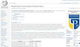 
							         Polytechnic University of Puerto Rico - Wikipedia								  
							    