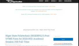 
							         polyzungeruonline.com | Niger State Poly Portal News - MySchoolGist								  
							    