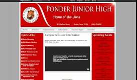 
							         Ponder Junior High School / Overview								  
							    