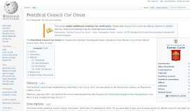 
							         Pontifical Council Cor Unum - Wikipedia								  
							    