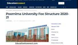 
							         Poornima University Fee Structure 2019-20 www.poornima.edu.in								  
							    