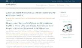 
							         Pop Health - American Health Network - eClinicalWorks								  
							    