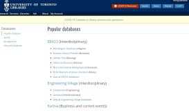 
							         Popular databases | University of Toronto Libraries								  
							    