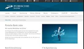 
							         Porsche Bank Jobs: Aktuelle offene Stellen - Porsche Bank								  
							    