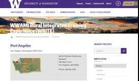 
							         Port Angeles | WWAMI Rural Integrated Training Experience (WRITE)								  
							    