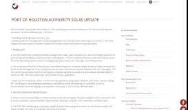 
							         Port of Houston Authority SOLAS Update - Port Houston								  
							    