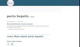 
							         Porta Hepatis Medical Definition | Merriam-Webster Medical Dictionary								  
							    