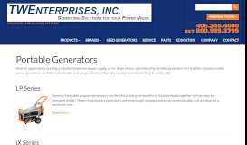 
							         Portable Electric Generators | TW Enterprises								  
							    