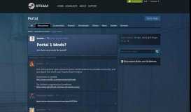 
							         Portal 1 Mods? :: Portal General Discussions - Steam Community								  
							    