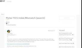 
							         Portal 10.5 Index Mismatch (search) | GeoNet, The Esri Community ...								  
							    