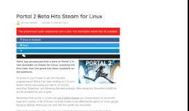 
							         Portal 2 Beta Hits Steam for Linux - OMG! Ubuntu!								  
							    