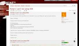 
							         Portal 2 can't run setup EXE - WineHQ Forums • View topic								  
							    