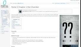 
							         Portal 2 Chapter 1 Her Chamber - Portal Wiki								  
							    