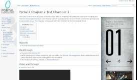 
							         Portal 2 Chapter 2 Test Chamber 1 - Portal Wiki								  
							    
