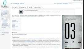 
							         Portal 2 Chapter 2 Test Chamber 3 - Portal Wiki								  
							    