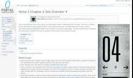 
							         Portal 2 Chapter 2 Test Chamber 4 - Portal Wiki								  
							    