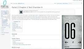 
							         Portal 2 Chapter 2 Test Chamber 6 - Portal Wiki								  
							    