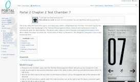 
							         Portal 2 Chapter 2 Test Chamber 7 - Portal Wiki								  
							    
