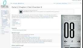 
							         Portal 2 Chapter 2 Test Chamber 8 - Portal Wiki								  
							    