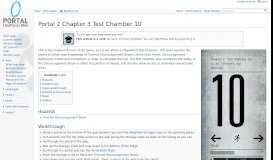
							         Portal 2 Chapter 3 Test Chamber 10 - Portal Wiki								  
							    