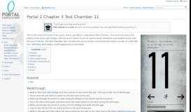 
							         Portal 2 Chapter 3 Test Chamber 11 - Portal Wiki								  
							    