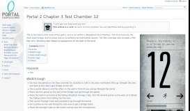 
							         Portal 2 Chapter 3 Test Chamber 12 - Portal Wiki								  
							    