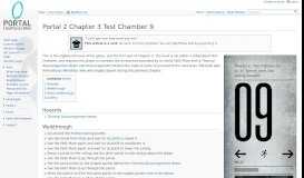 
							         Portal 2 Chapter 3 Test Chamber 9 - Portal Wiki								  
							    
