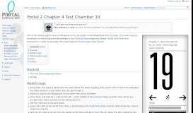 
							         Portal 2 Chapter 4 Test Chamber 19 - Portal Wiki								  
							    