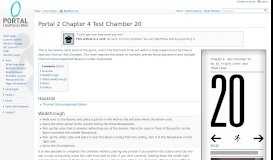 
							         Portal 2 Chapter 4 Test Chamber 20 - Portal Wiki								  
							    