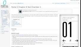 
							         Portal 2 Chapter 8 Test Chamber 1 - Portal Wiki								  
							    
