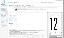 
							         Portal 2 Chapter 8 Test Chamber 12 - Portal Wiki								  
							    