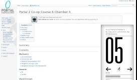 
							         Portal 2 Co-op Course 6 Chamber 5 - Portal Wiki								  
							    