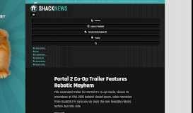 
							         Portal 2 Co-Op Trailer Features Robotic Mayhem | Shacknews								  
							    