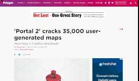 
							         'Portal 2' cracks 35,000 user-generated maps - Polygon								  
							    