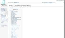 
							         Portal 2 developer commentary - Portal Wiki								  
							    