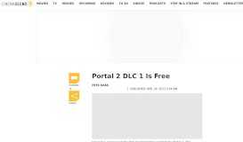 
							         Portal 2 DLC 1 Is Free - CINEMABLEND								  
							    