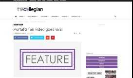 
							         Portal 2 fan video goes viral | The Collegian								  
							    