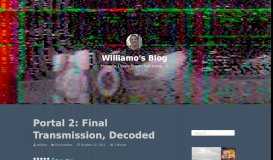 
							         Portal 2: Final Transmission, Decoded – Williamo's Blog								  
							    