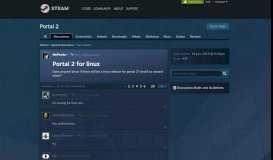 
							         Portal 2 for linux :: Portal 2 Discussioni generali - Steam Community								  
							    