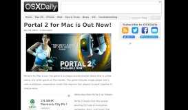 
							         Portal 2 for Mac is Out Now! - OSXDaily								  
							    