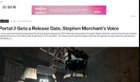 
							         Portal 2 Gets a Release Date, Stephen Merchant's Voice | WIRED								  
							    