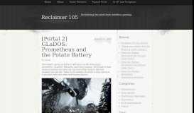 
							         [Portal 2] GLaDOS: Prometheus and the Potato Battery | Reclaimer 105								  
							    