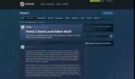 
							         Portal 2 Good Level Editor Mod? :: Portal 2 Allgemeine Diskussionen								  
							    